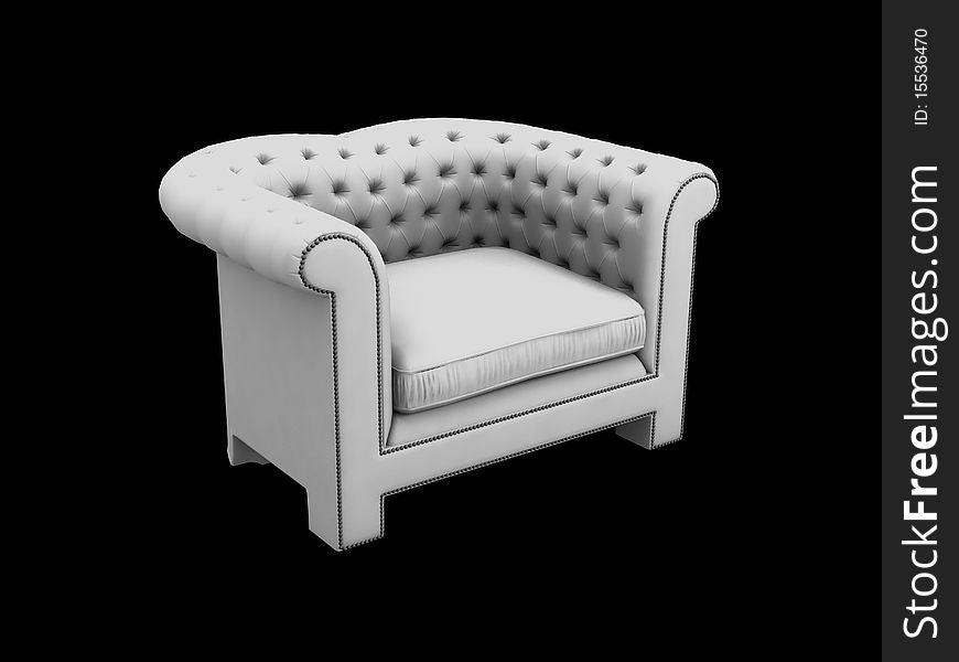 Classic 3d sofa on the white background. Classic 3d sofa on the white background