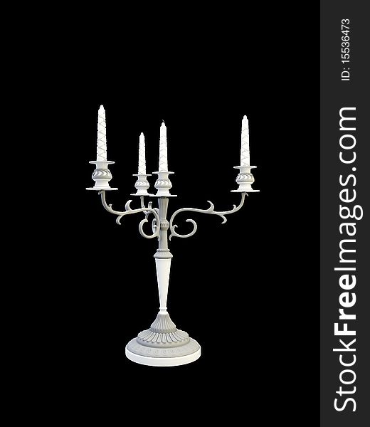 3d isolated candelabrum on the black. 3d isolated candelabrum on the black