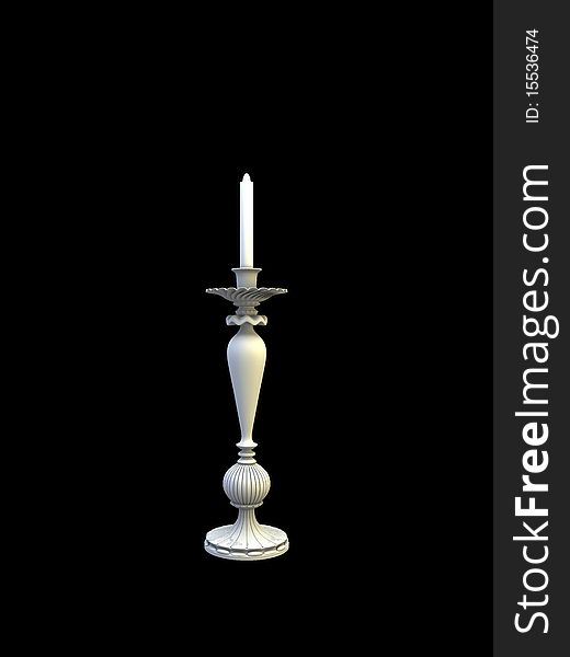 3d isolated candelabrum on the black. 3d isolated candelabrum on the black