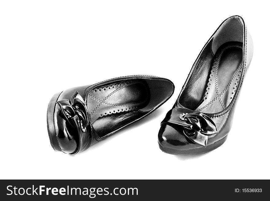 Black Shoes On White Background Isolated