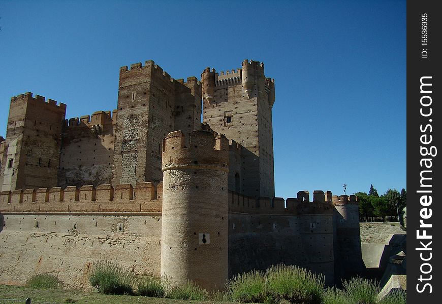 View of the Mota castle in Medina del Campo in Valladolid in Spain