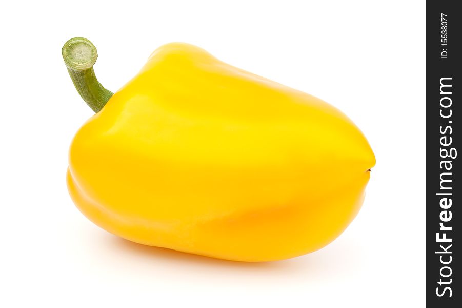 Very nice yellow pepper isolated on white. Very nice yellow pepper isolated on white