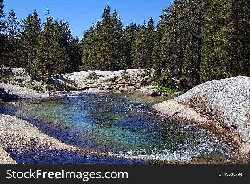 Yosemite national park - Lyell Fork river. Yosemite national park - Lyell Fork river