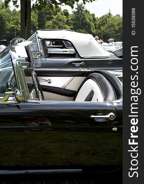 Vintage convertibles during an exhibition