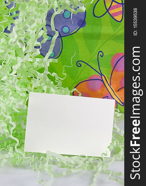 A butterfly party invite with green background and butterflies.