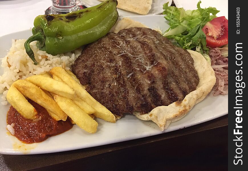 Variety Of Foods And Salad