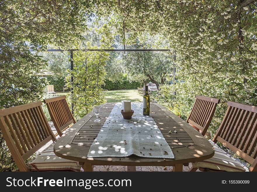 Garden surrounded with jasmine flowers