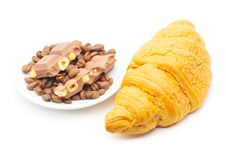 Croissant, Coffee And Chocolate Royalty Free Stock Photo Croissant, Coffee And Chocolate Royalty Free Stock Photo
