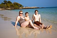 Family Sitting At The Beautiful Sandy Beach Royalty Free Stock Photo Family Sitting At The Beautiful Sandy Beach Royalty Free Stock Photo