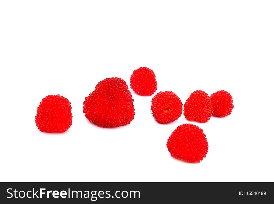 Juicy berries raspberry isolated on white background