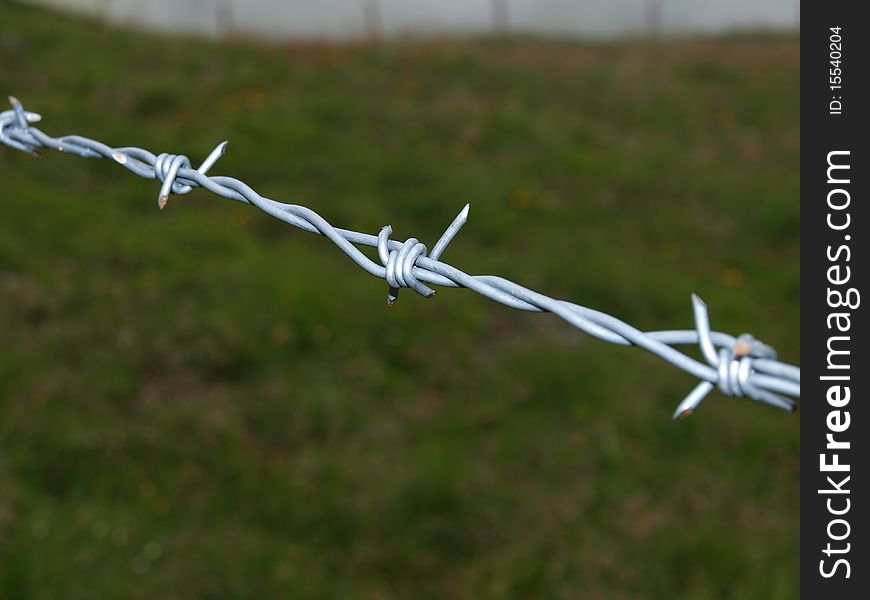 Barbed wire around the pasture in the Austrian Alps