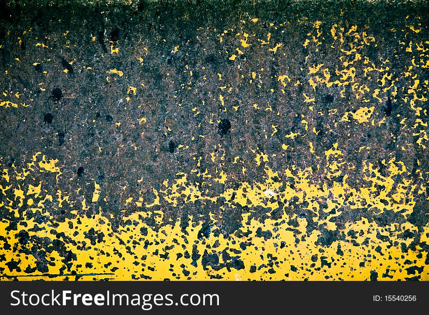 Texture of rusty metal, yellow colored