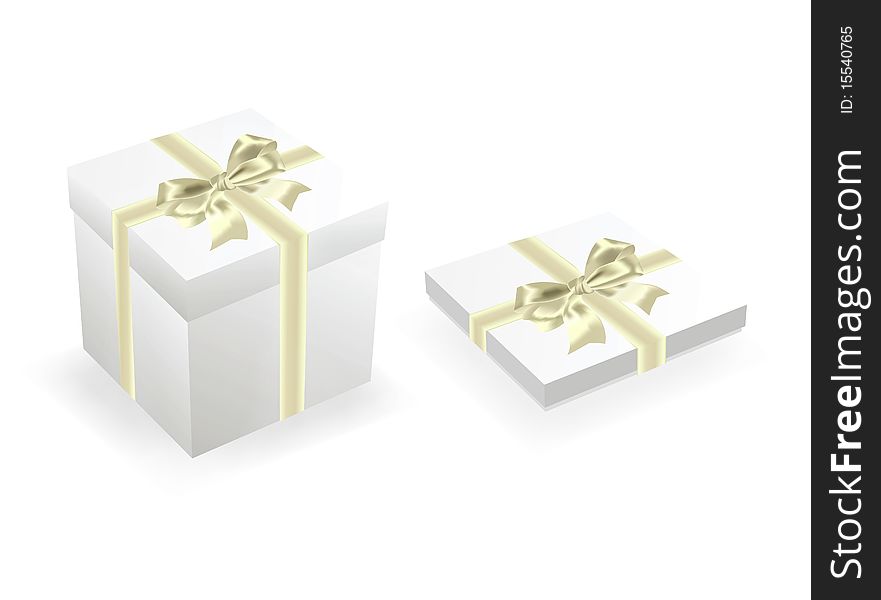 Two celebratory boxes on a white background. Two celebratory boxes on a white background