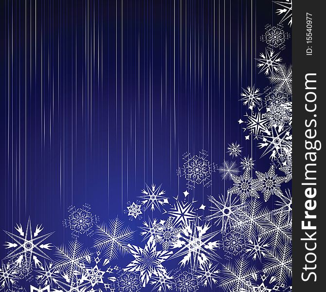 Winter Blue Background With Snowflakes