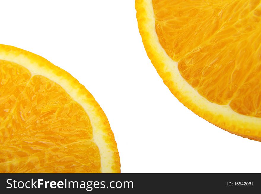 Two pieces of fresh orange