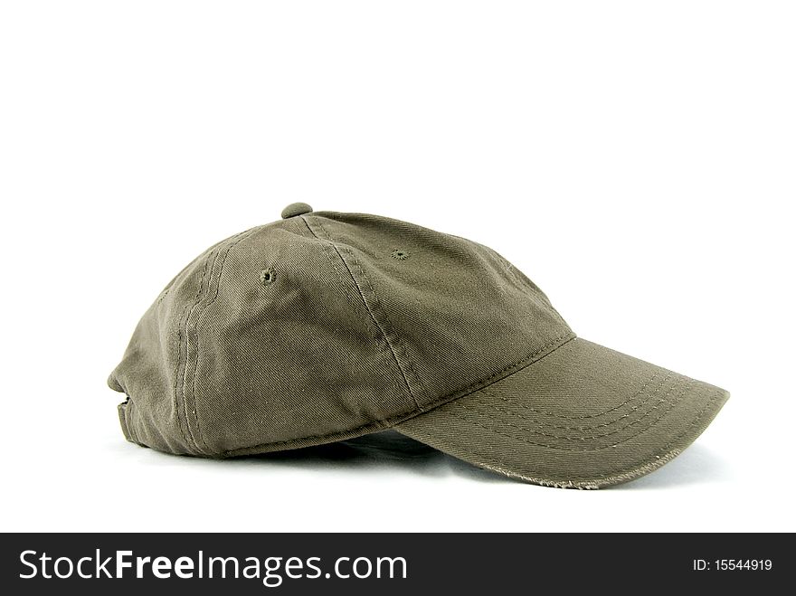 Studio shot of the green baseball cap isolated on white