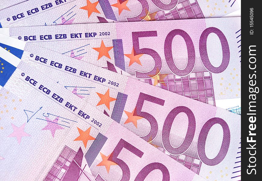 Euro banknotes on a white background. Euro banknotes on a white background