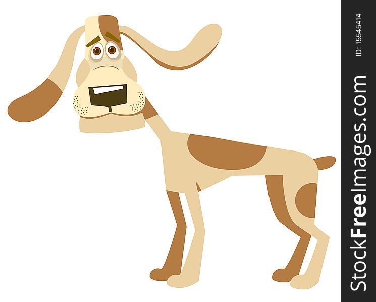 Dog with large ears. Vector illustration