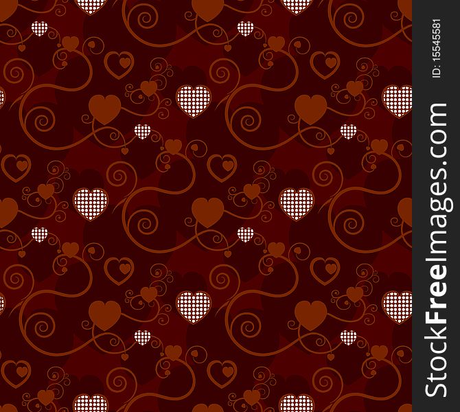 Excellent Red Background With Hearts