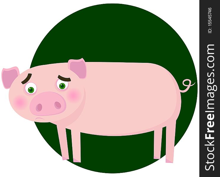 Amusing pig. A  illustration