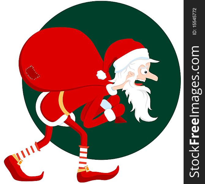 Old Santa. A vector illustration