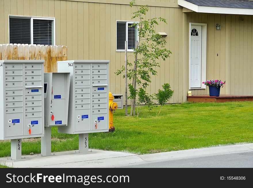 Letterboxes In Front Of House