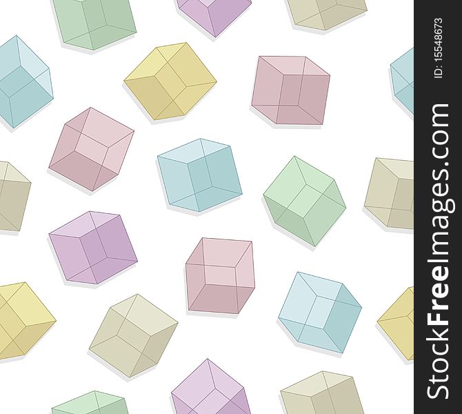 Cubes seamless pattern swatch with clipping mask