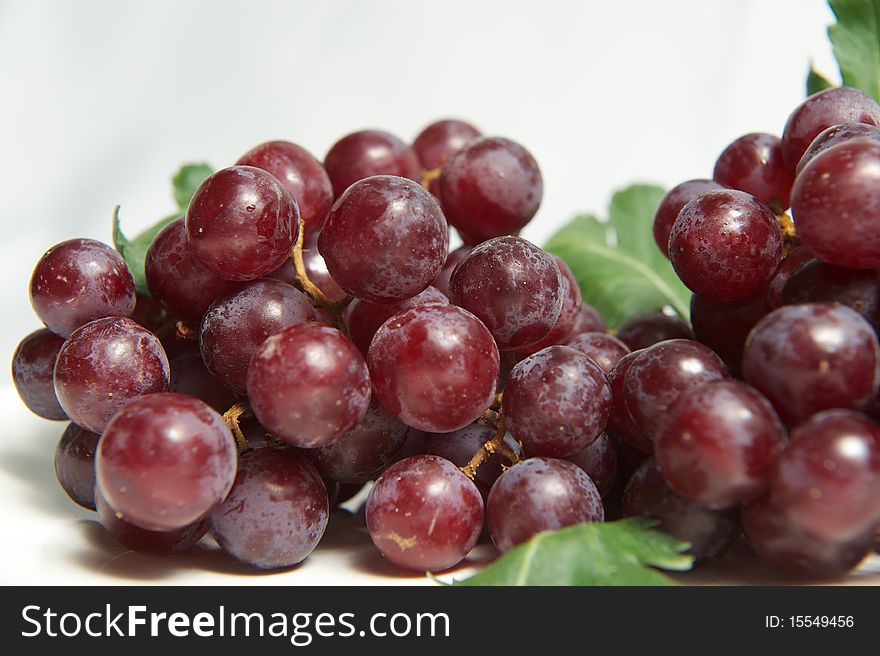 Close up red grape isolated. Close up red grape isolated