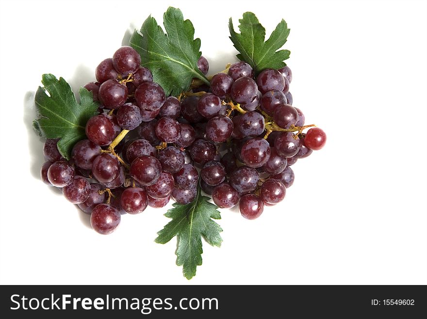 Close up red grape isolated. Close up red grape isolated