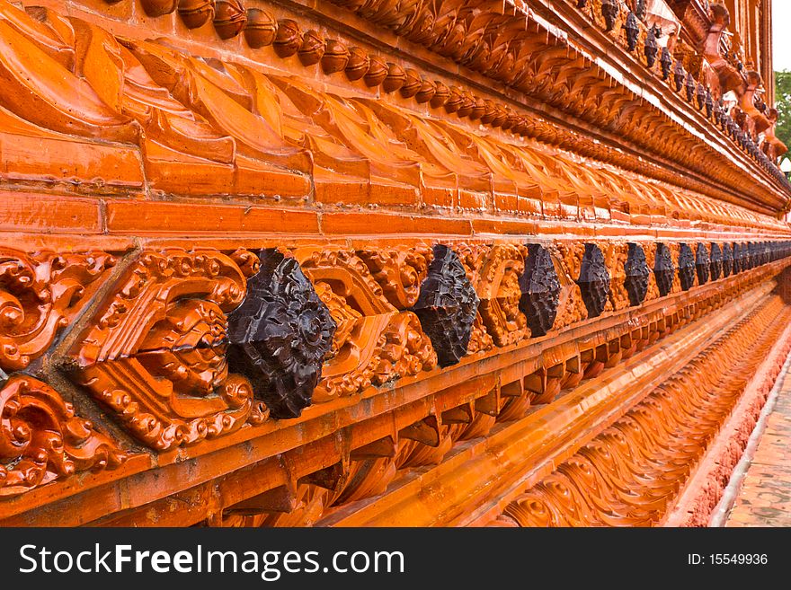 The Temple wall in the bangkok. The Temple wall in the bangkok