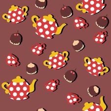 Seamless Background With Teapots Royalty Free Stock Photography Seamless Background With Teapots Royalty Free Stock Photography