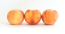 Three Large Ripe Peaches Stock Images