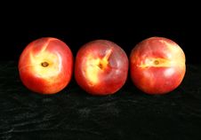 Three Large Ripe Nectarine Royalty Free Stock Photography Three Large Ripe Nectarine Royalty Free Stock Photography