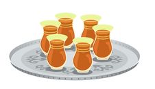 Tea Glasses And Arabian Decorated Tray 2 Stock Images Tea Glasses And Arabian Decorated Tray 2 Stock Images