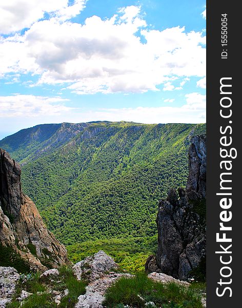 The main range of Crimean mountains