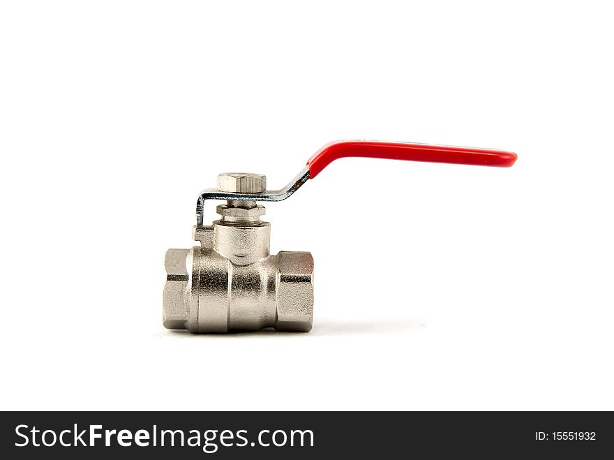 Studio shot of the red tap isolated on white