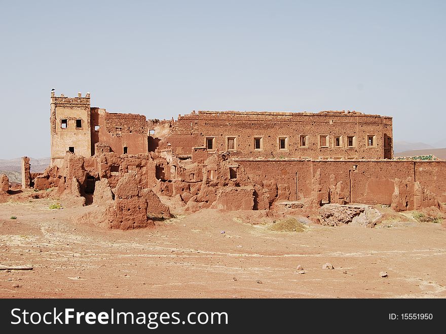 The ruins of the ancient palace at Telouet in Morocco. The ruins of the ancient palace at Telouet in Morocco