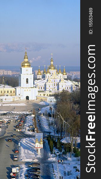 Aerial view of St. Michael's cathedral. Kyiv.