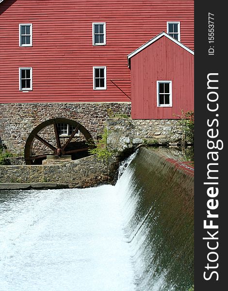 A old grist mill on a river