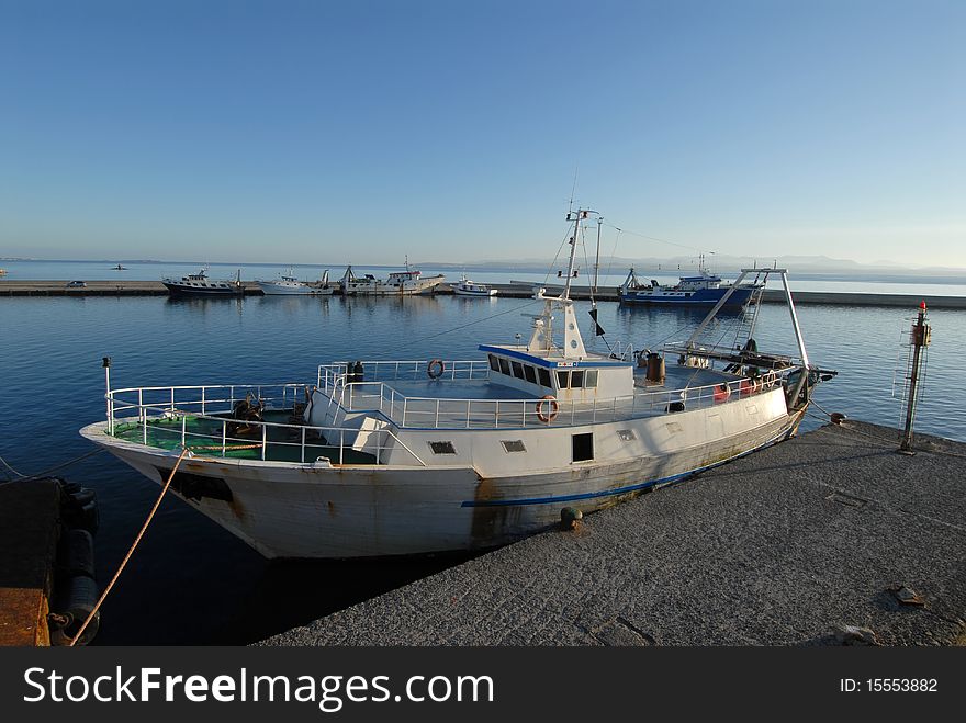 Ferry port in Sardinia, Italy