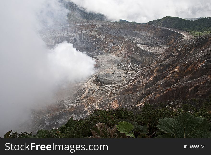 PoÃ¡s Volcano Crater In Costa Rica