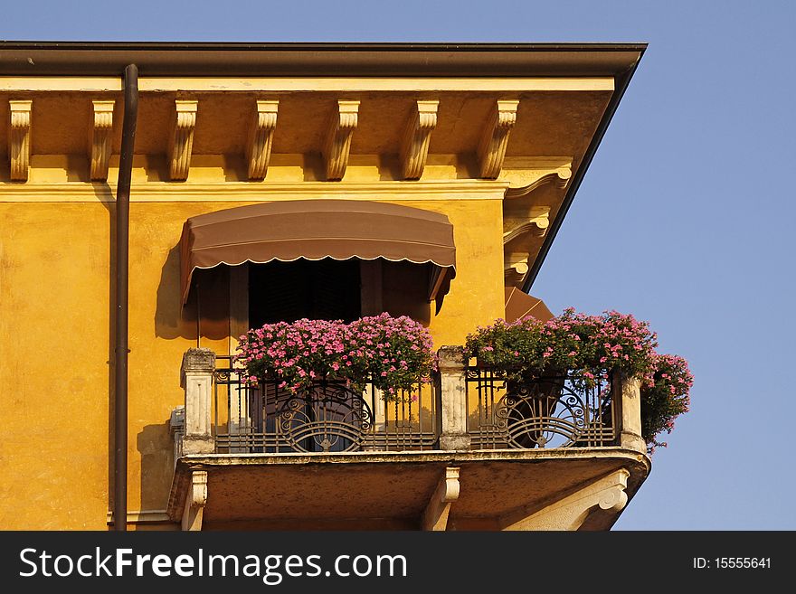 Garda, house detail at Lake Garda, Veneto, Italy, Europe. Garda, house detail at Lake Garda, Veneto, Italy, Europe