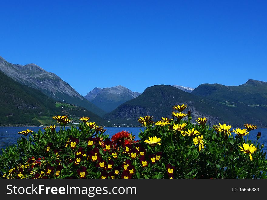 Mountain Peaks On Northern Atlantic Coast, Norway