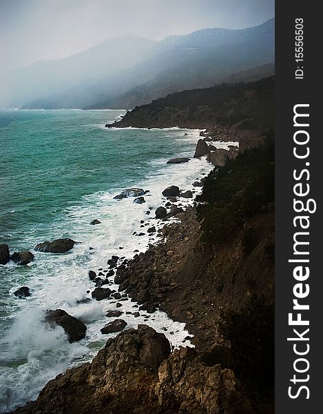 Landscape with the sea and rocks