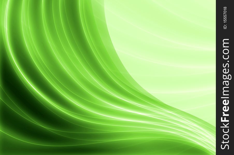 Green blurry waves and curved lines background. Green blurry waves and curved lines background