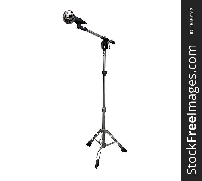 Microphone On A White