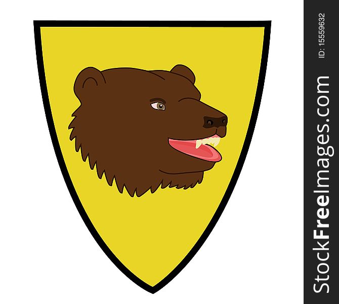 The image's head roaring bear on the heraldic shield. All the objects on separate layers. The image is easy to handle. The image's head roaring bear on the heraldic shield. All the objects on separate layers. The image is easy to handle.