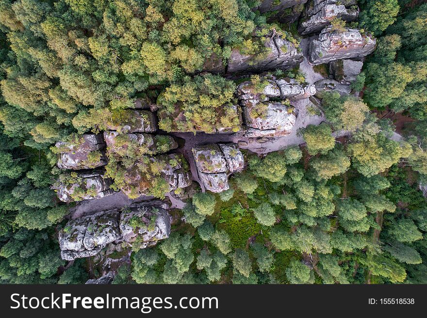 The Tisa Rocks in bohemia switzerland in decin region in Czech Republic