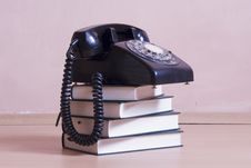 Stack Of Books With Vintage Telephone On Top Royalty Free Stock Photo Stack Of Books With Vintage Telephone On Top Royalty Free Stock Photo