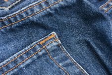 Pocket Detail Of Blue Denim Jeans Stock Image